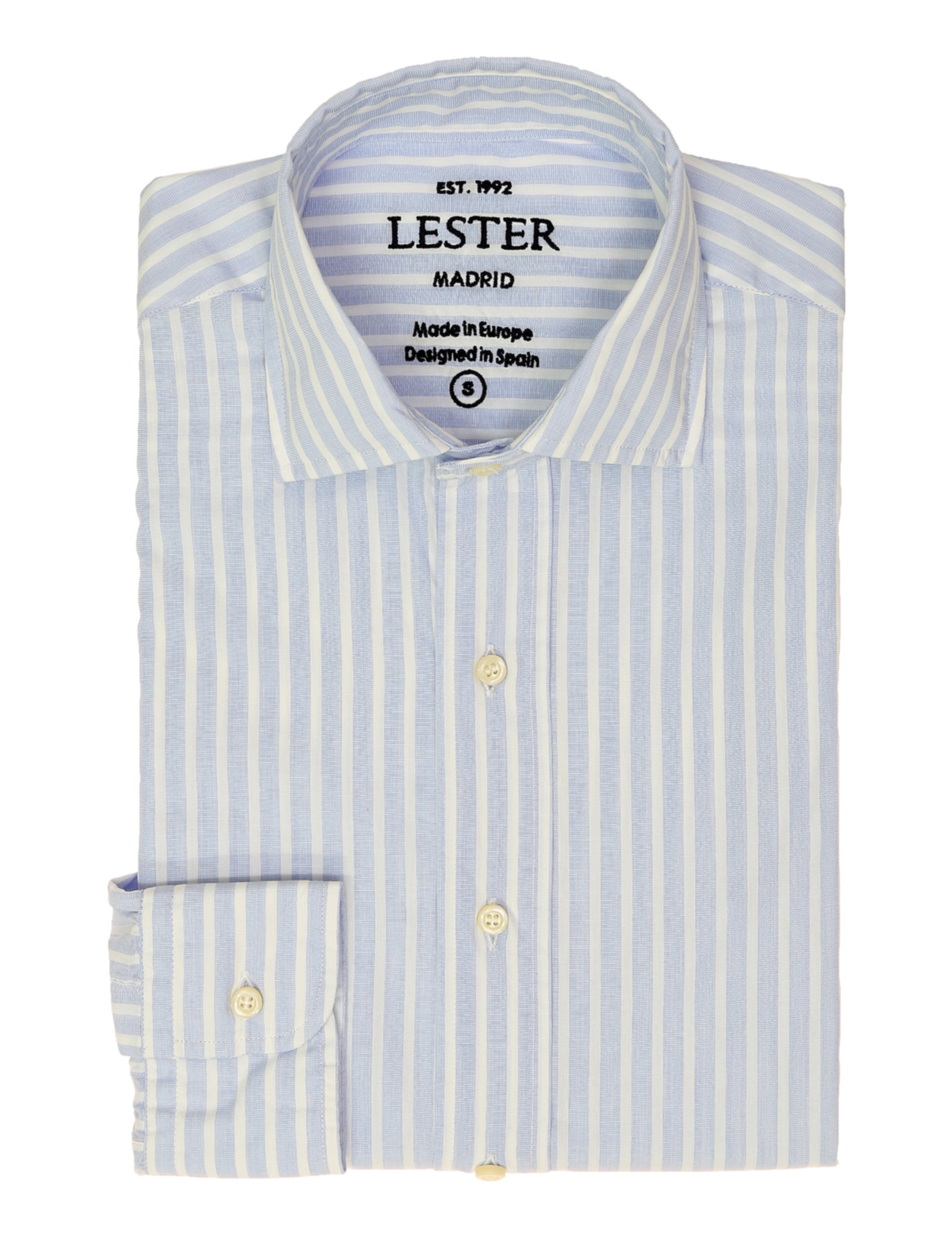 Camisa sport lavada  raya media Azul
