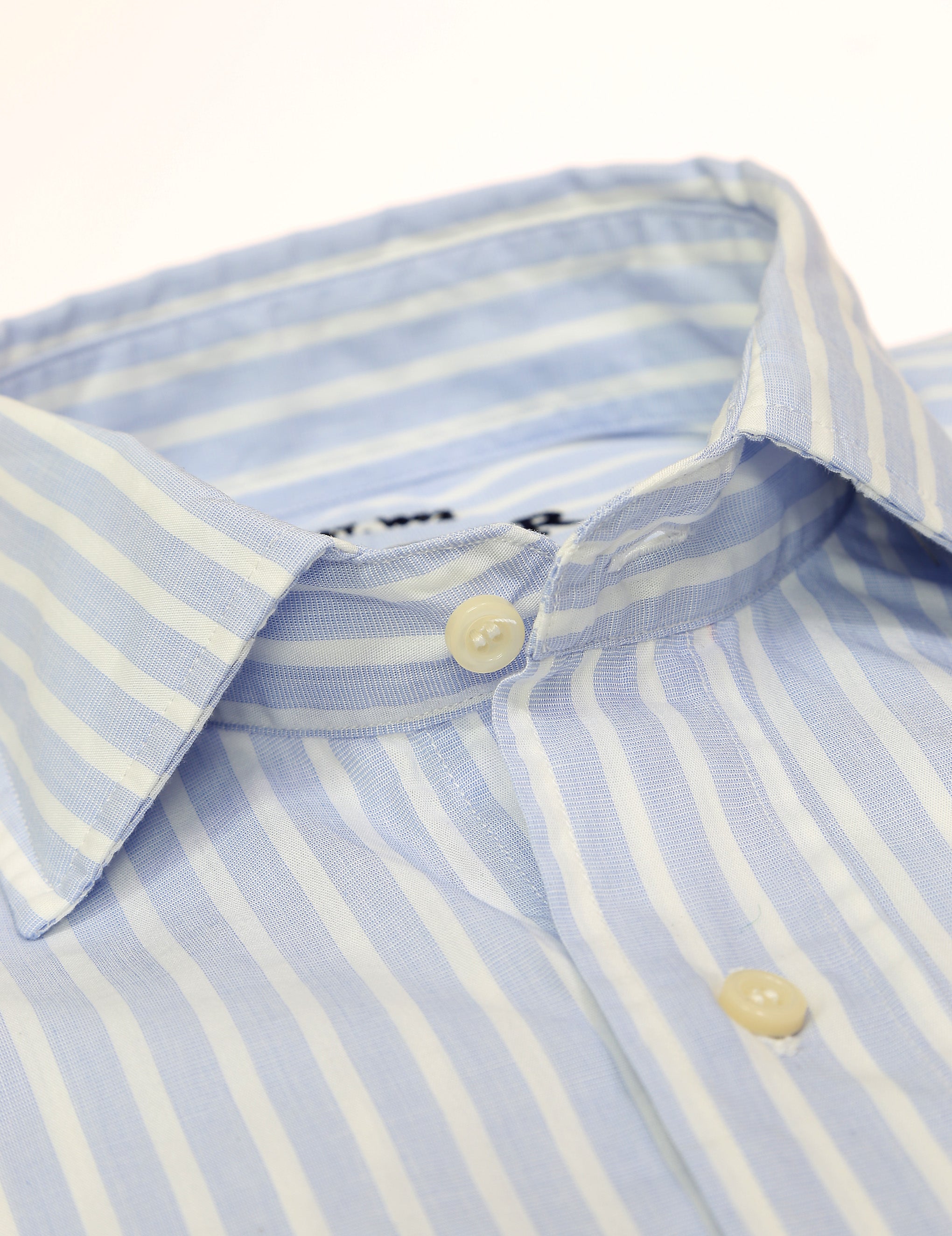 Camisa sport lavada  raya media Azul