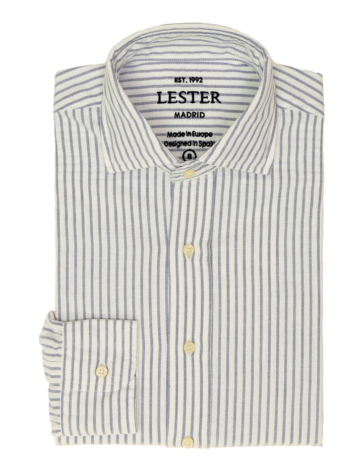 Camisa sport oxford  raya media Azul