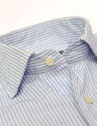 Camisa sport lavada  raya fina Azul