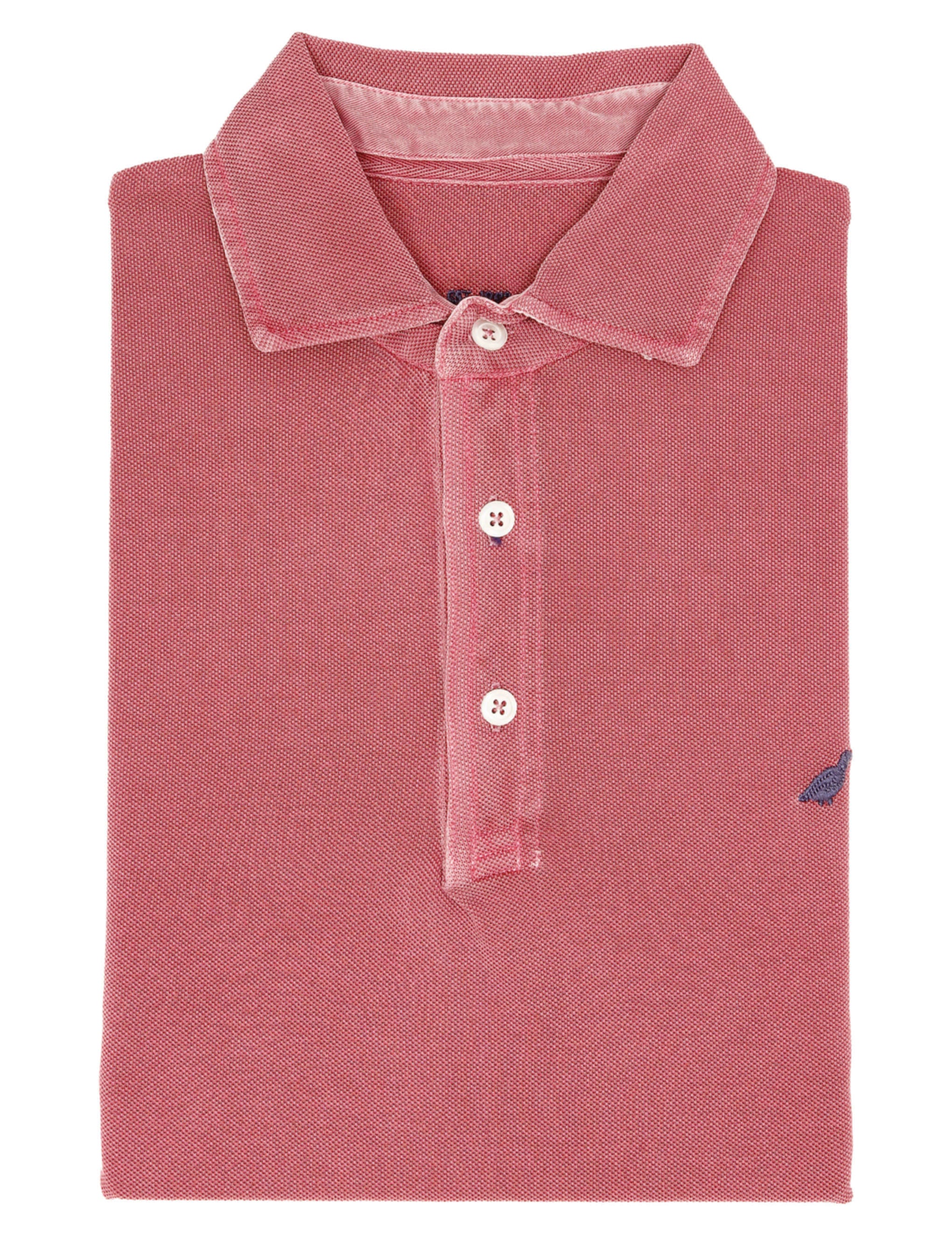 Polo pique manga larga Rojo