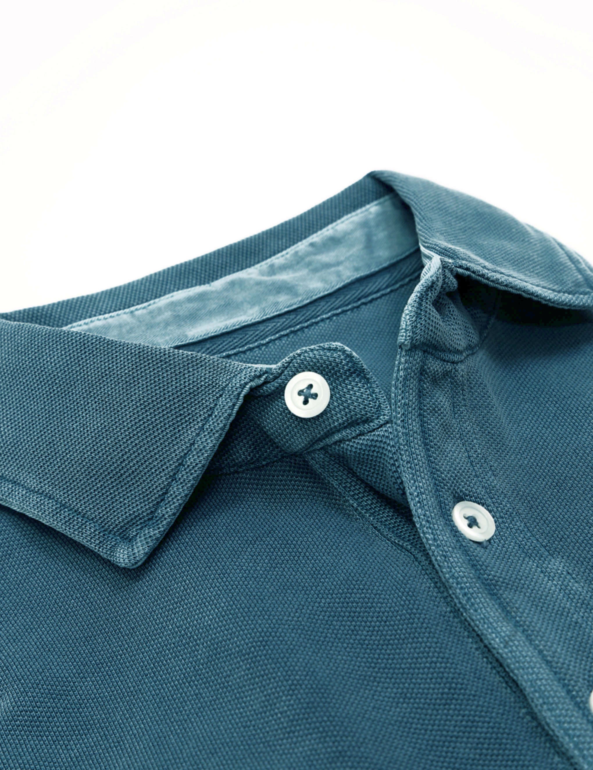 Polo pique manga larga Azul oscuro