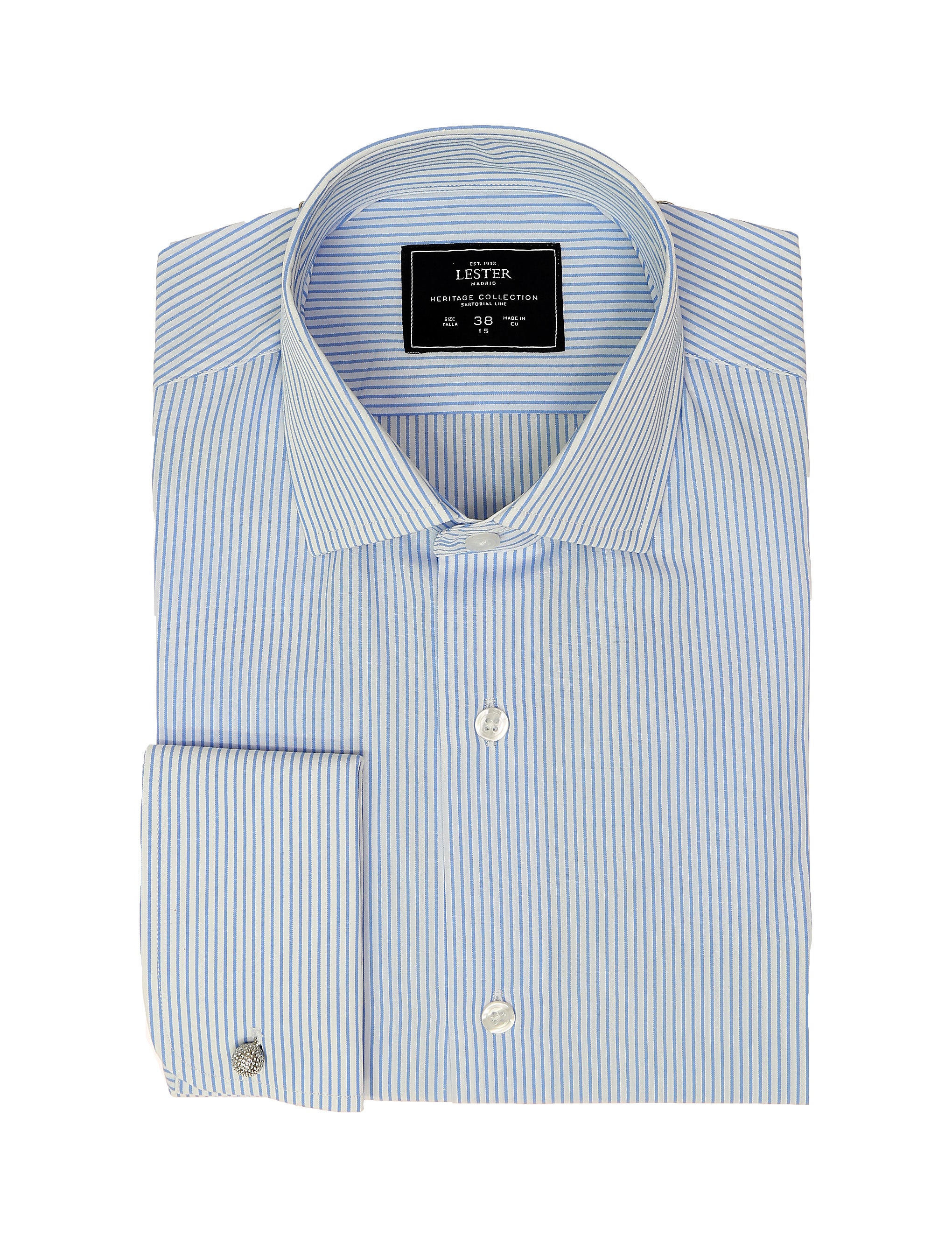 Camisa vestir raya separada Azul
