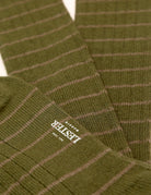 Calcetin lana cashmere rayas Verde/beige