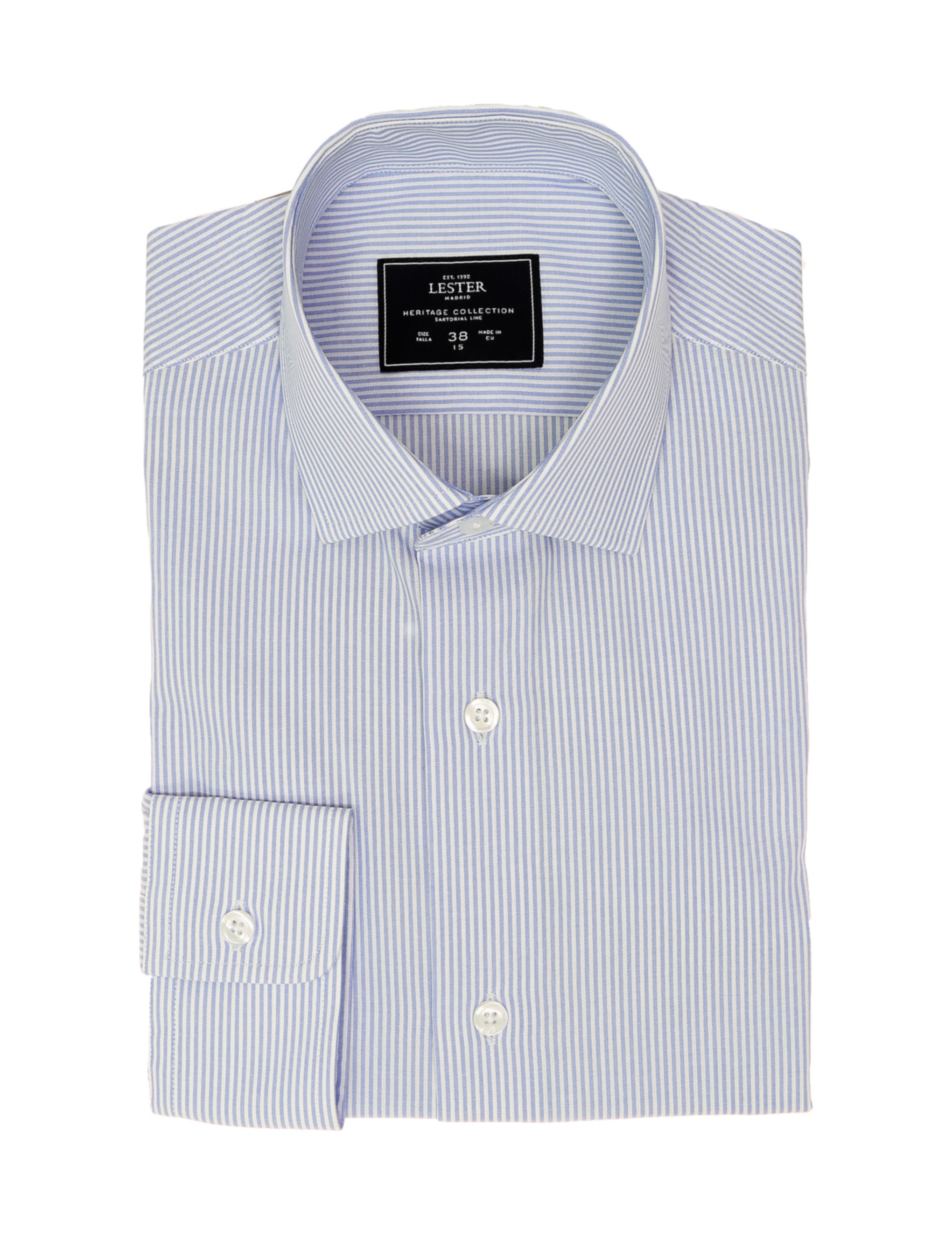 Camisa vestir raya media Azul