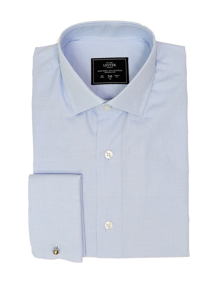 Camisa vestir semilisa Azul
