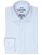 Camisa sport lavada  raya fina Azul