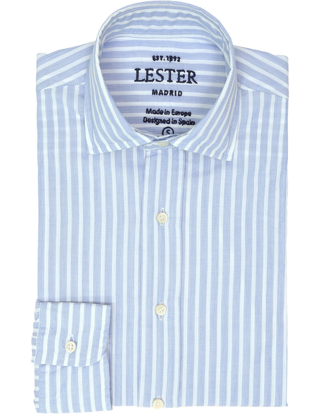 Camisa sport lavada  raya ancha Azul