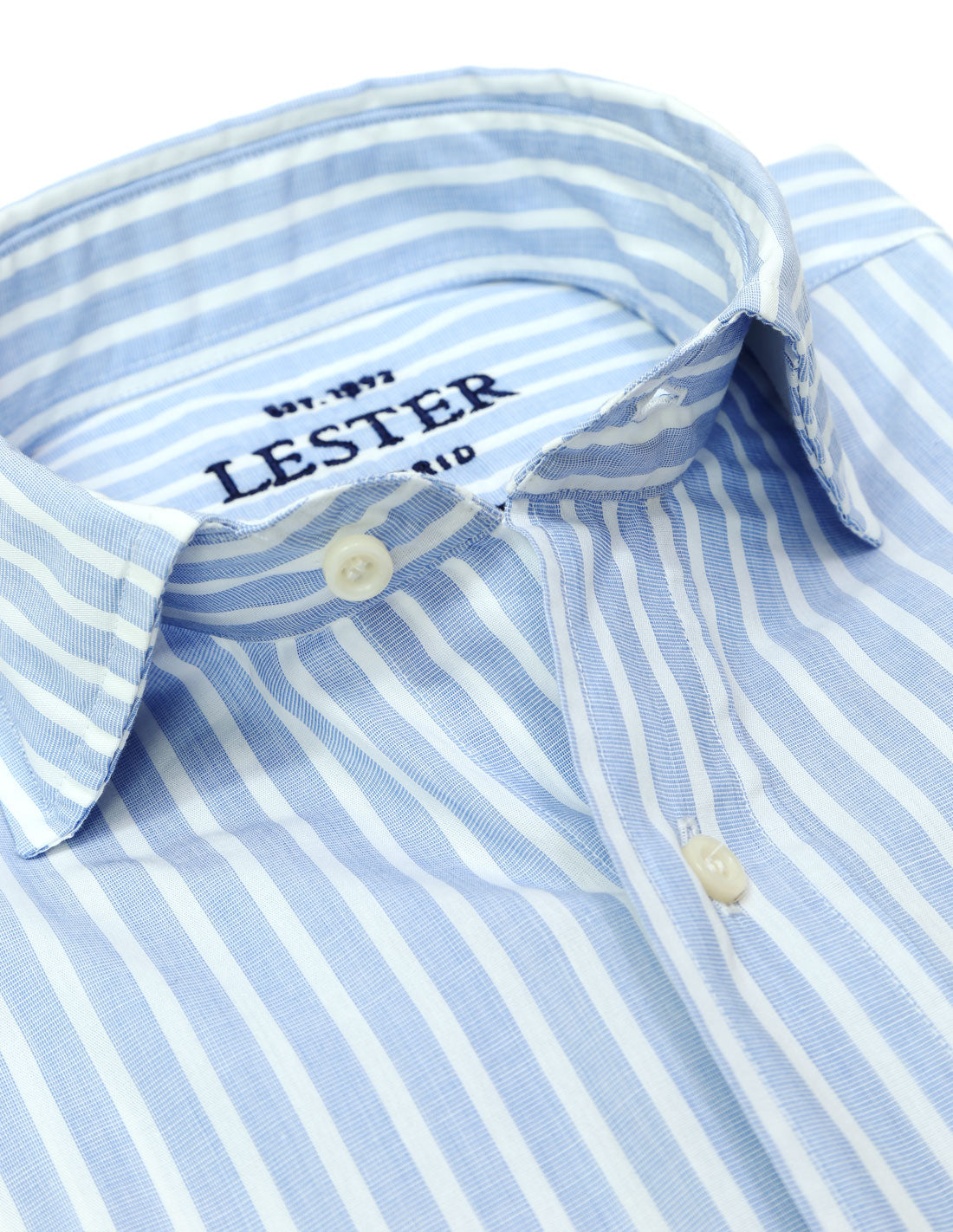 Camisa sport lavada  raya ancha Azul