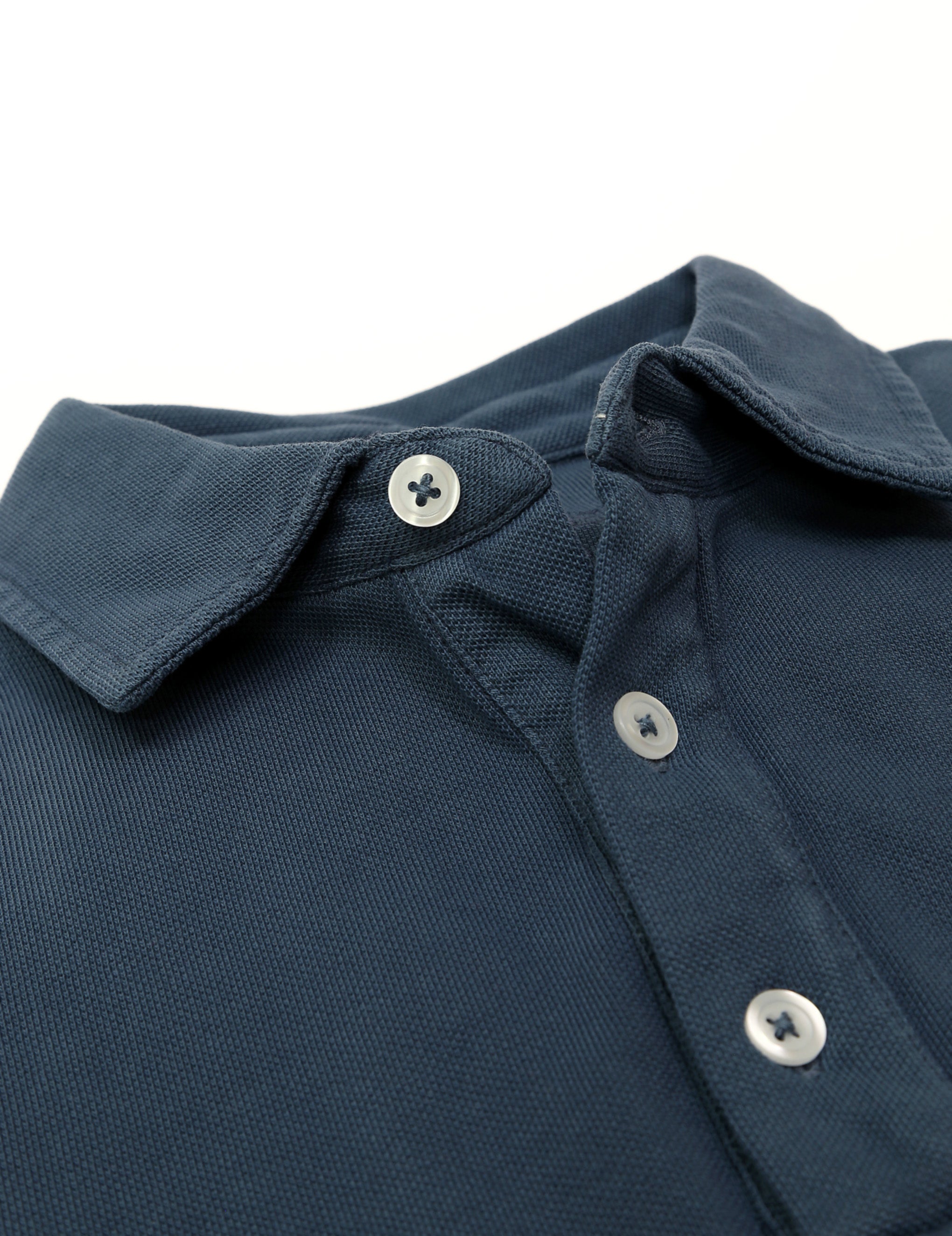 Polo pique lavado Azul oscuro