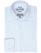 Camisa sport lavada  raya media Azul