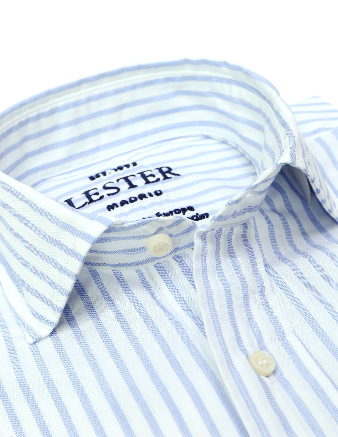 Camisa sport lavada  raya media Azul