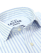 Camisa sport lavada  raya media Azul