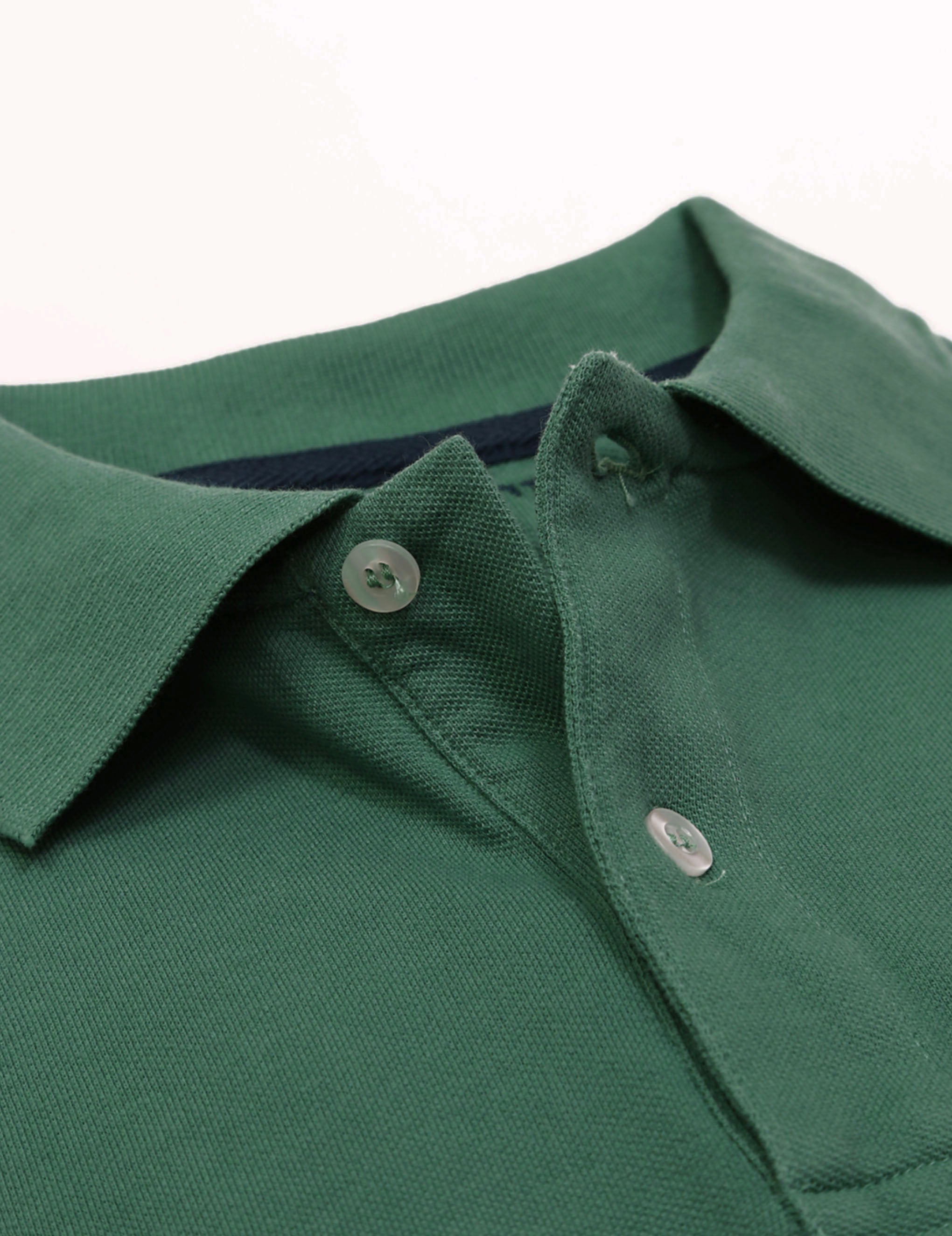 Polo pique manga corta Verde oscuro