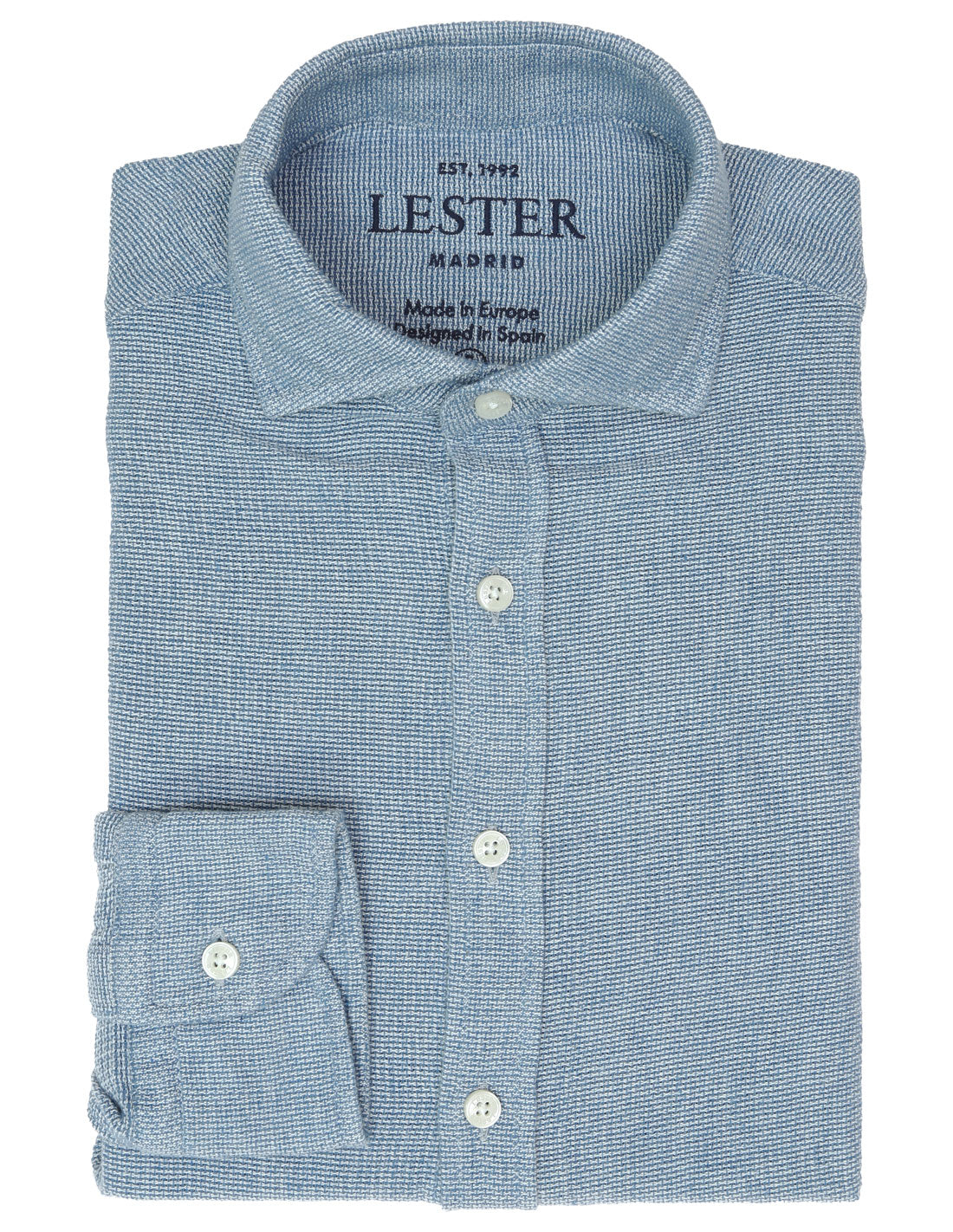 Camisa sport denim estructura Azul
