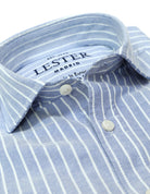 Camisa sport oxford raya ancha Azul