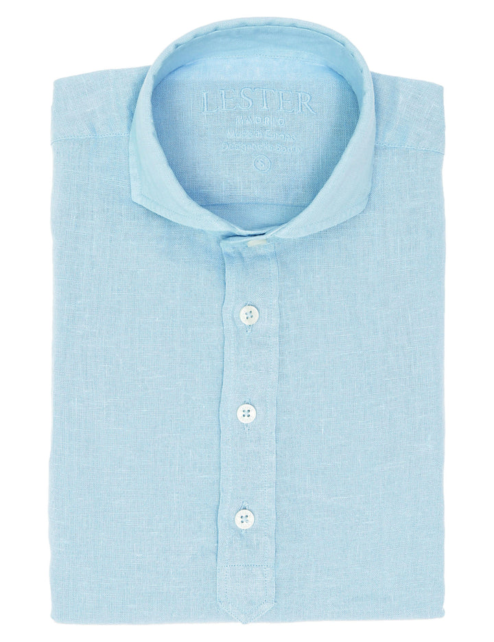 Polera lino Azul claro