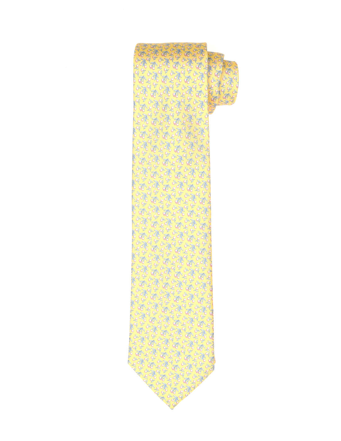 Corbata cerezas Amarillo/azul