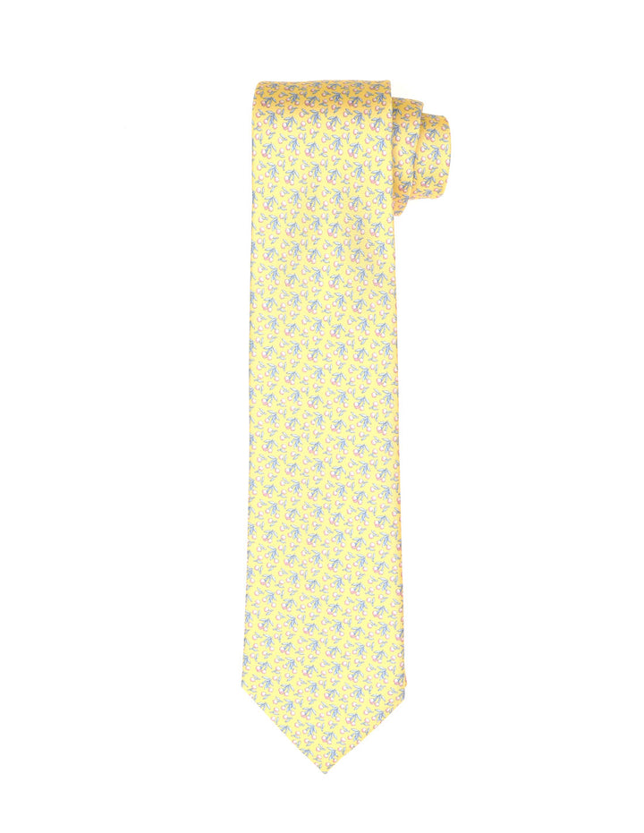 Corbata cerezas Amarillo/azul