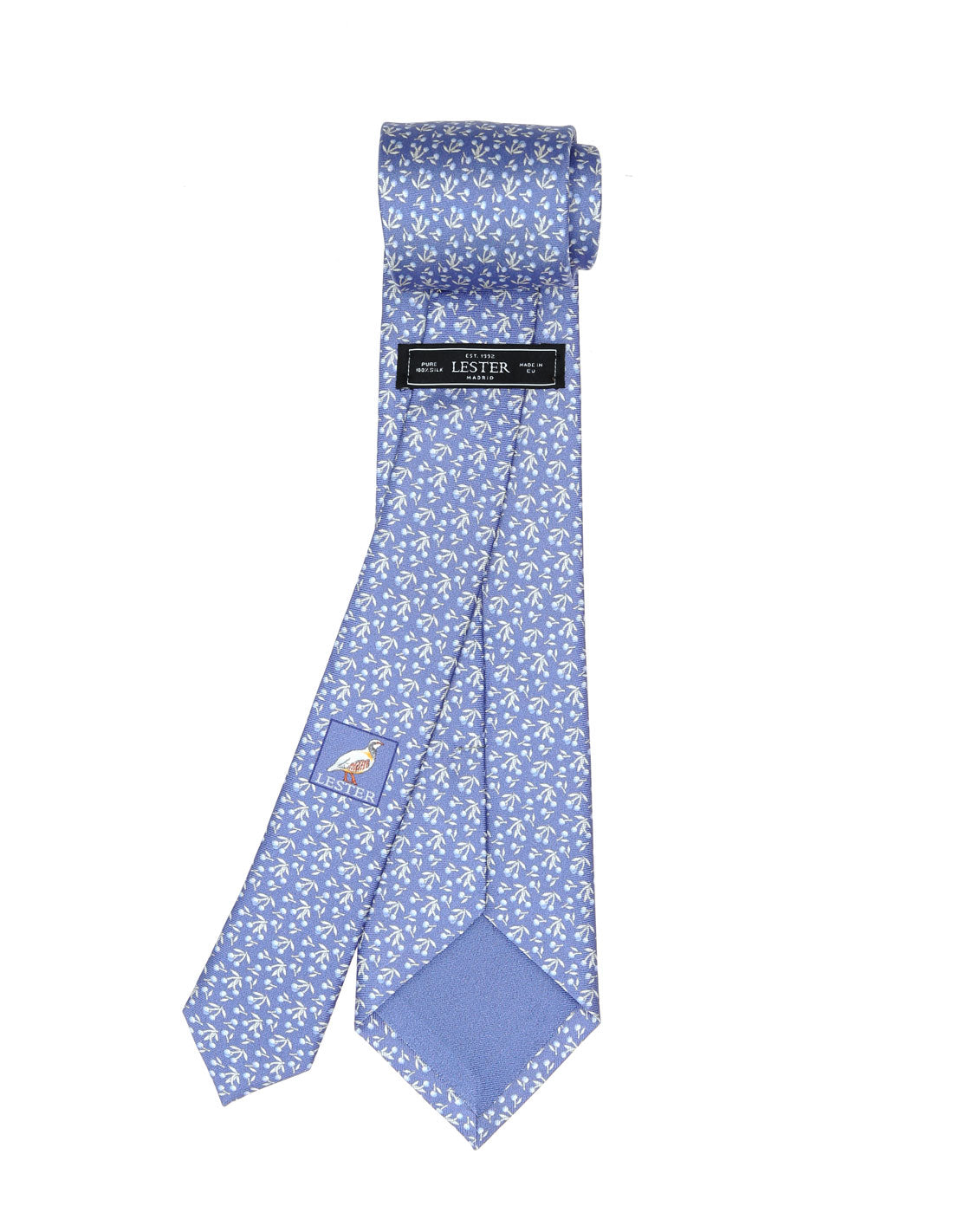Corbata cerezas Azul/gris