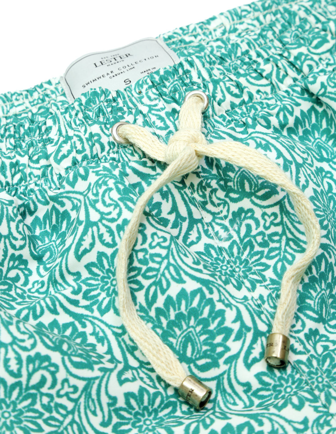 Traje de baño flores blancas Verde