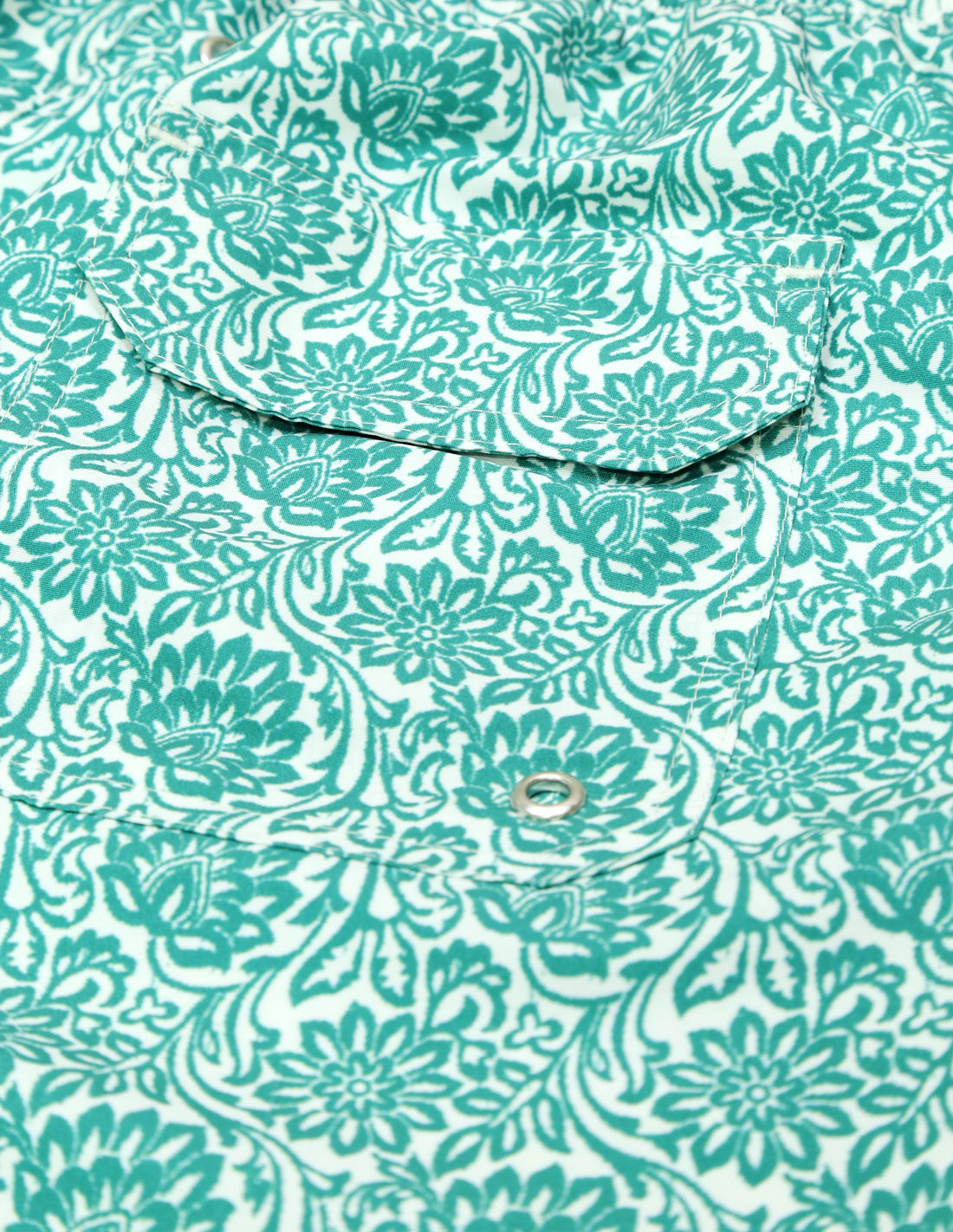 Traje de baño flores blancas Verde