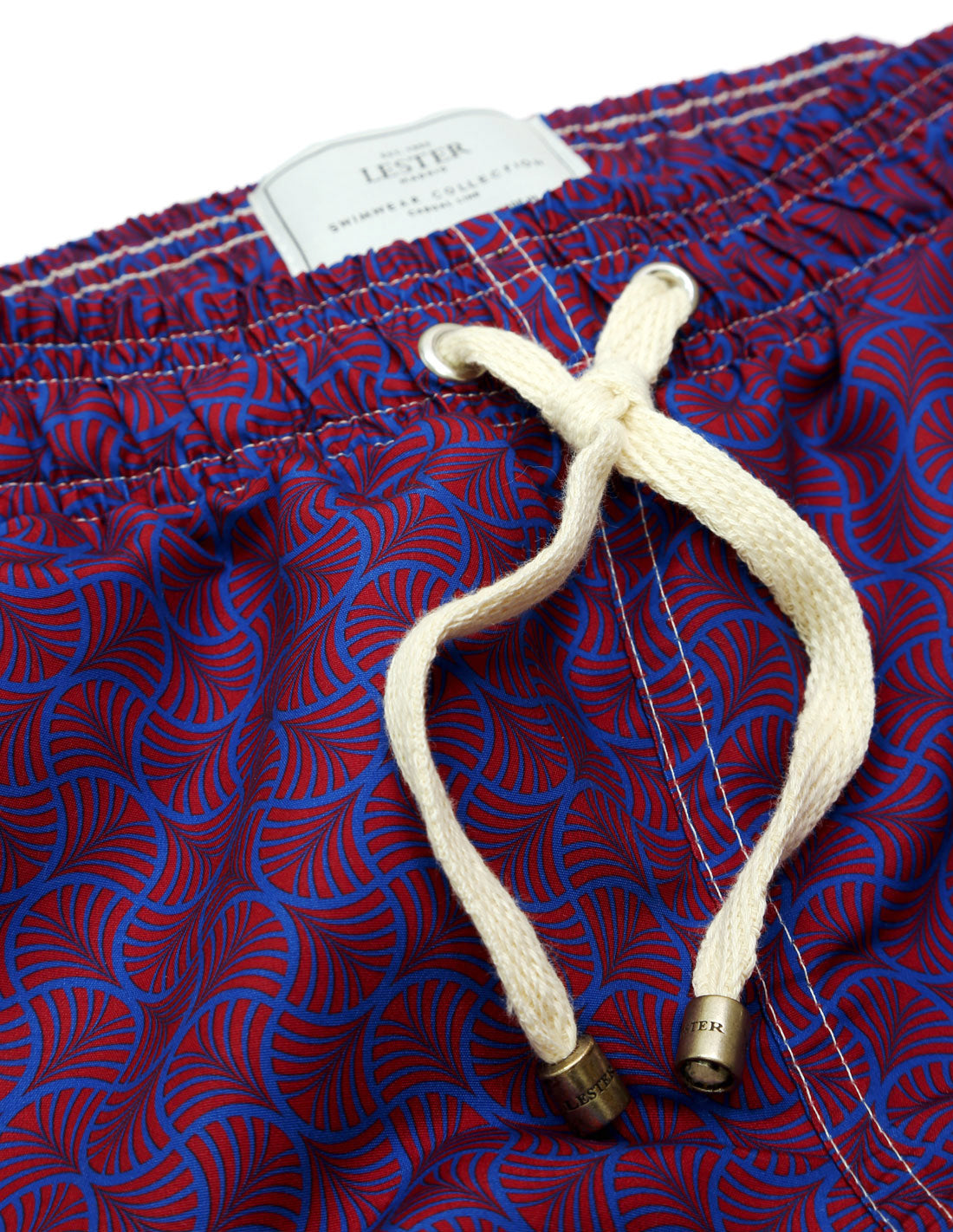 Traje de baño geometrico corbatero Azul/rojo