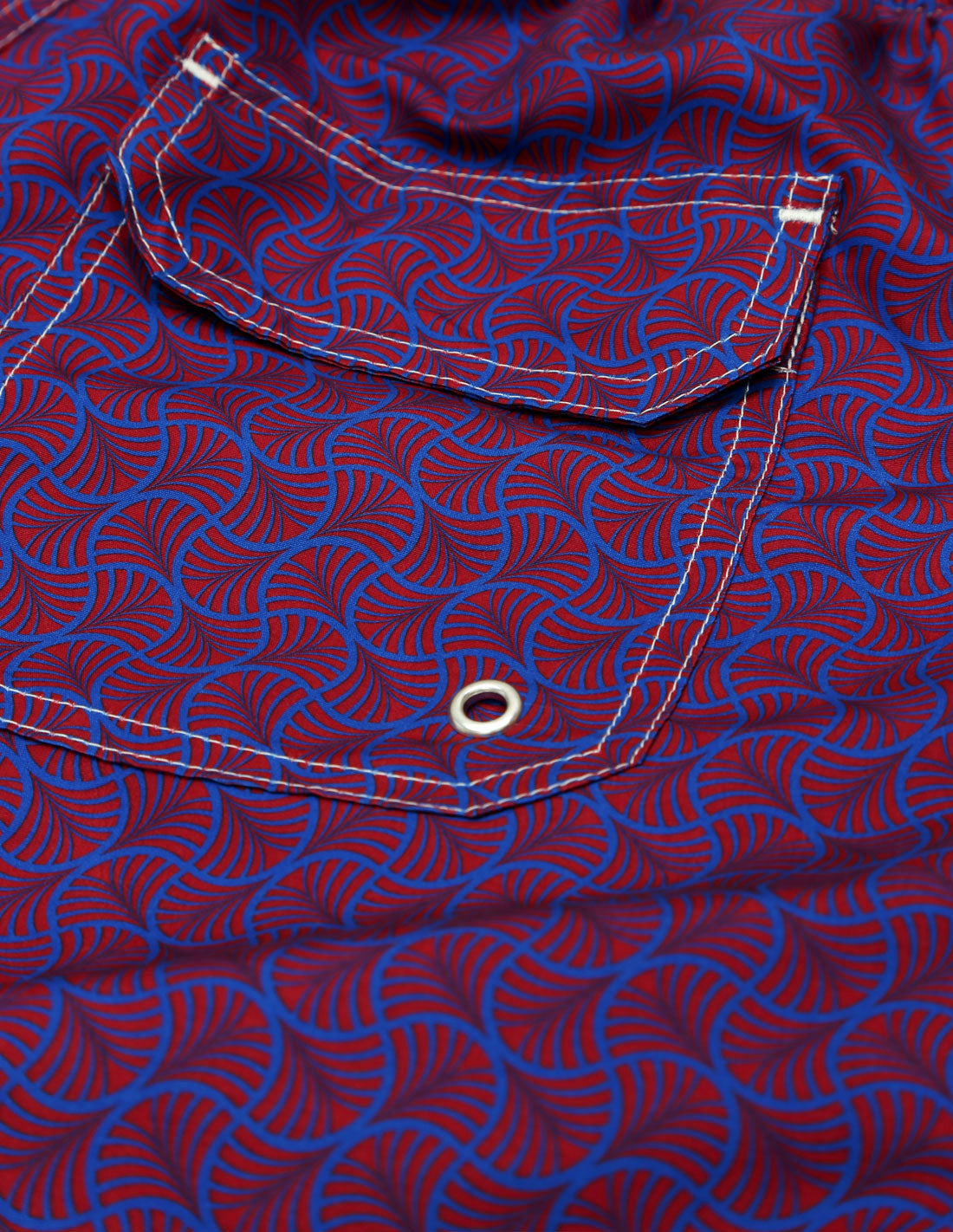 Traje de baño geometrico corbatero Azul/rojo