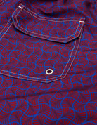 Traje de baño geometrico corbatero Azul/rojo