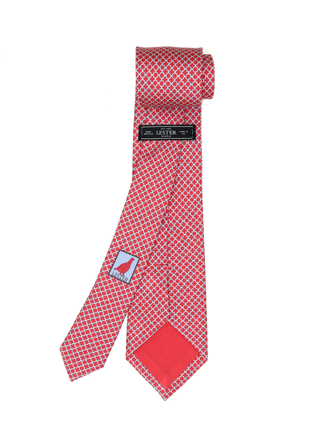 Corbata cadena circulos Rojo/azul