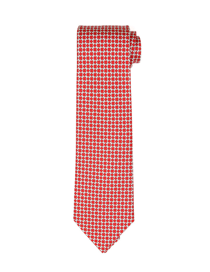 Corbata nudo cuadro Rojo/beige