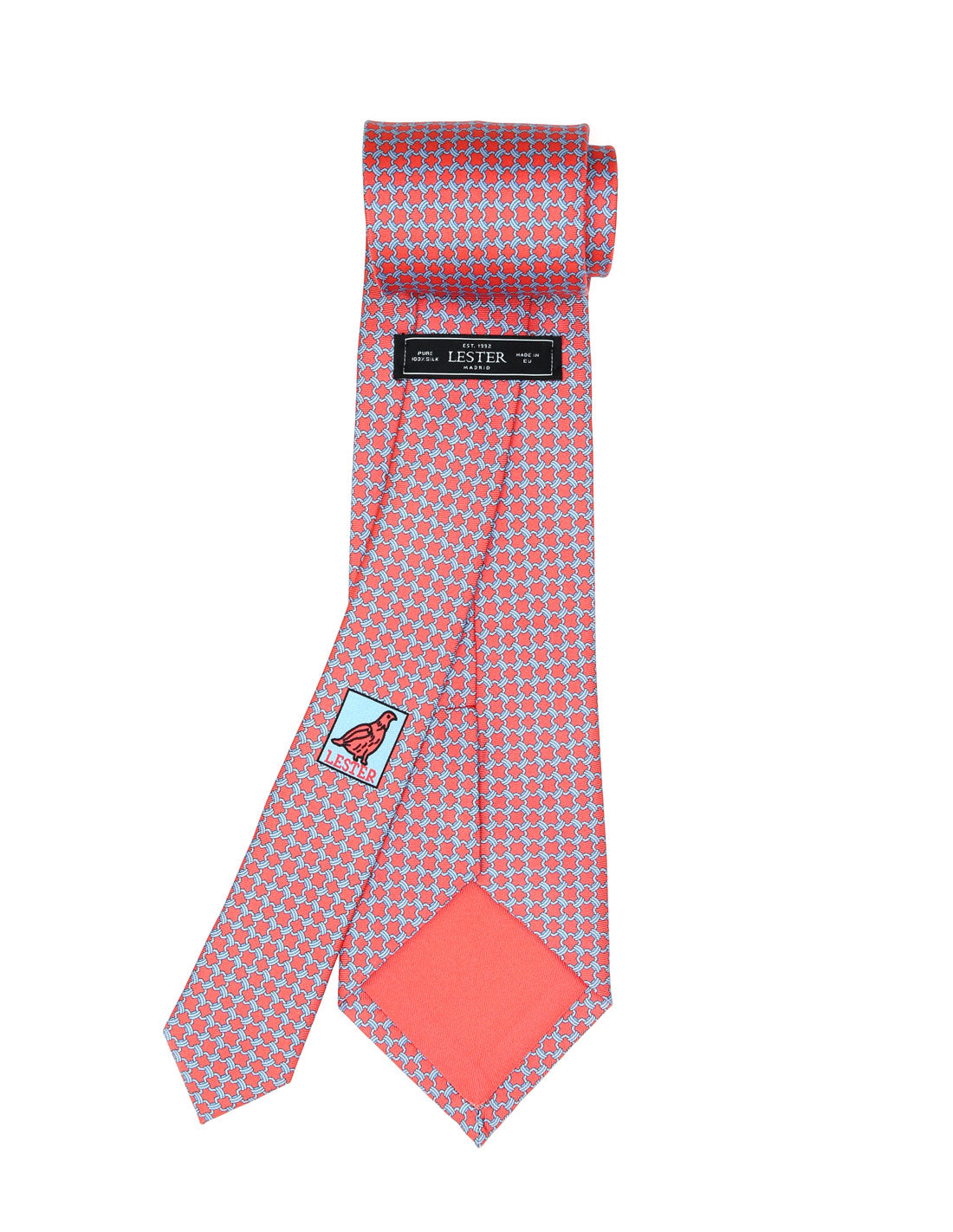 Corbata nudo cuadro Rosa/azul