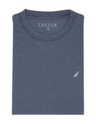 Camiseta lavada perdiz bordada Azul