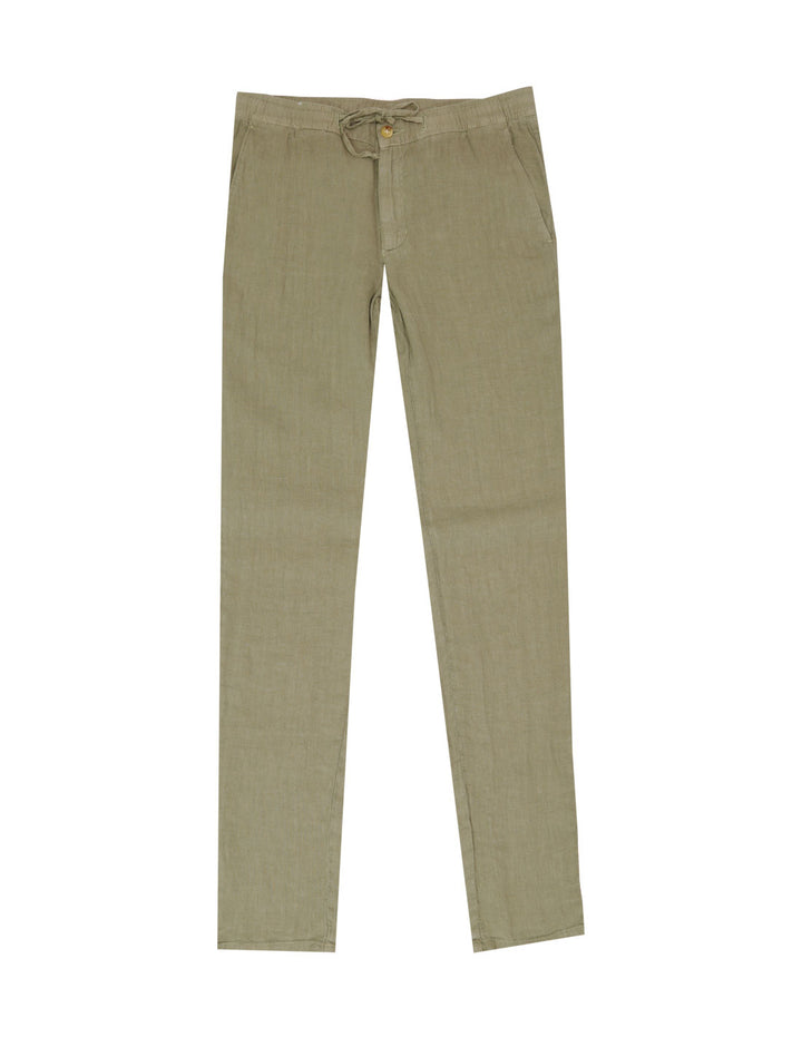 Pantalón lino cuerda Verde