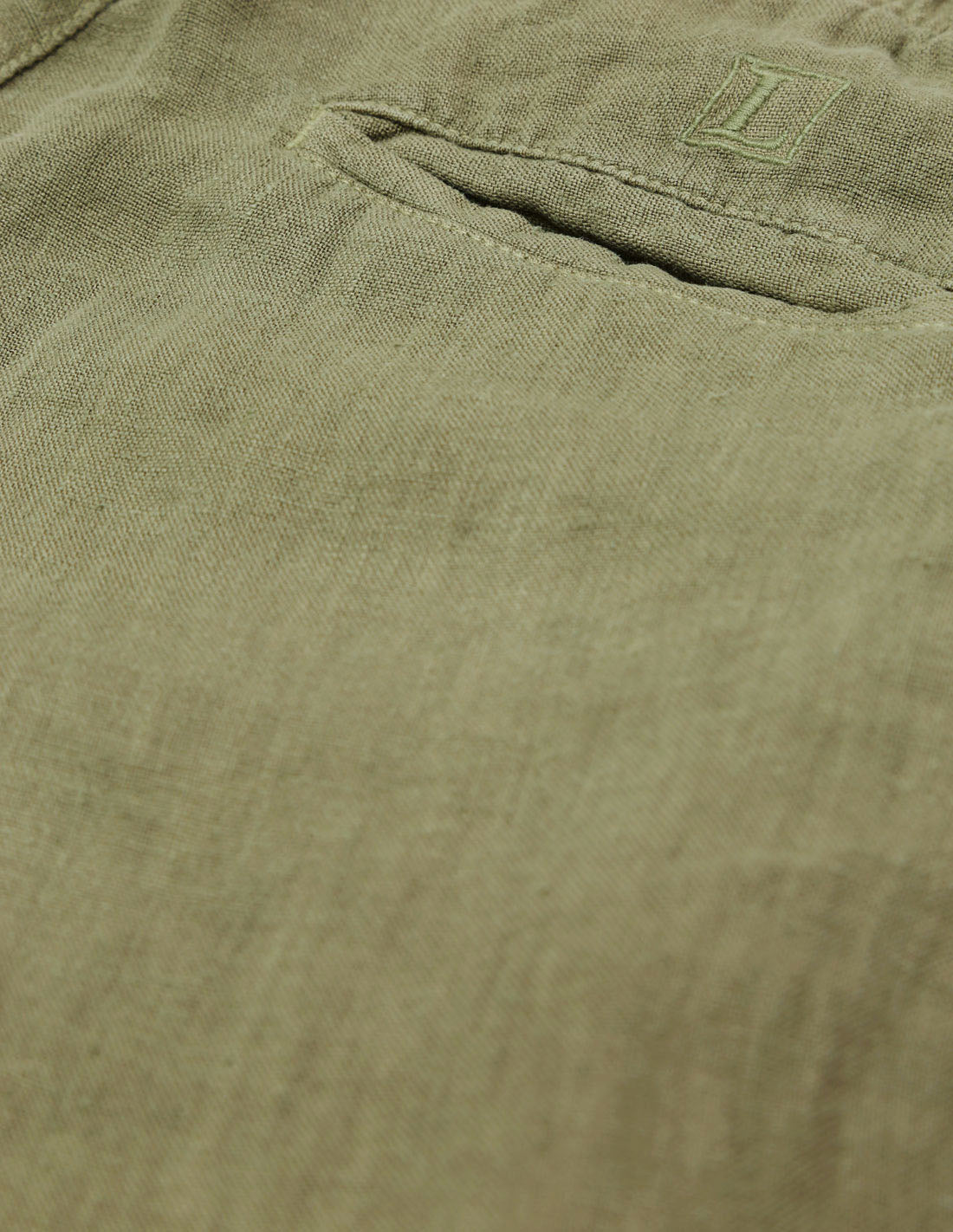 Pantalón lino cuerda Verde