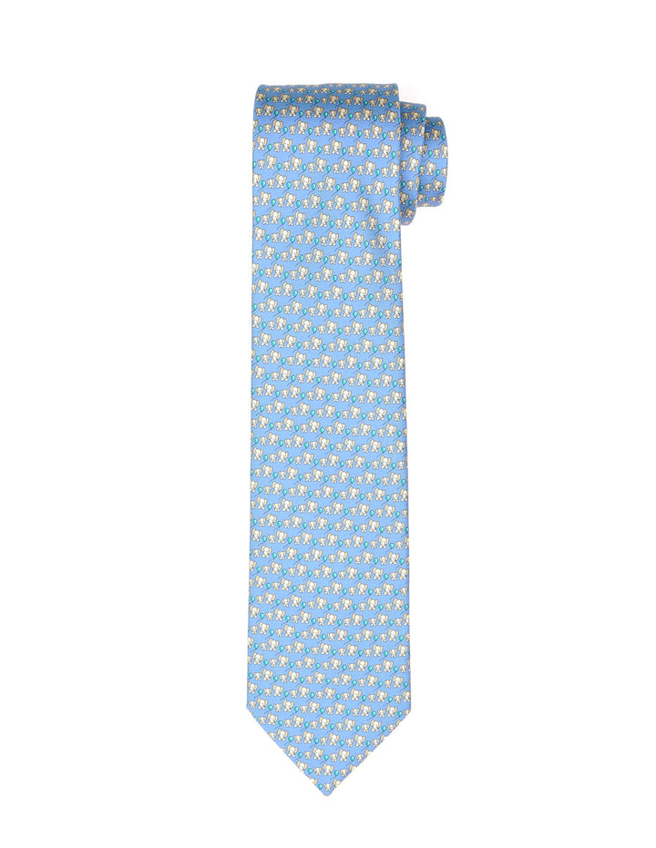 Corbata elefante con globo Azul/beige