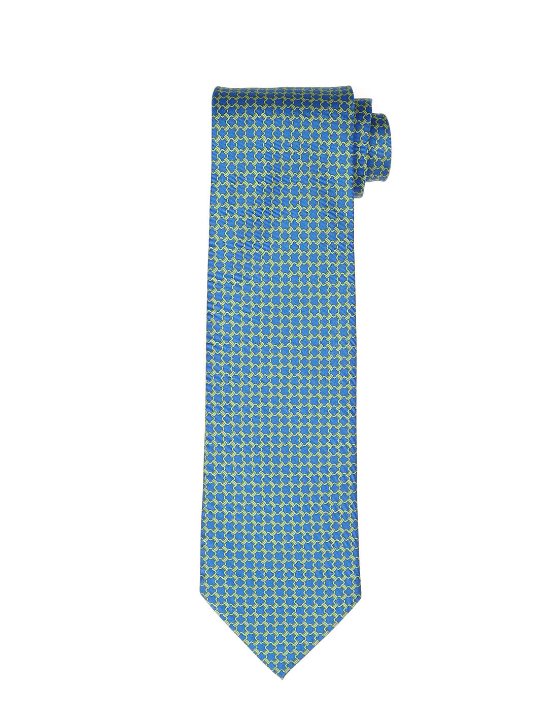 Corbata nudo cuadro Azul/verde