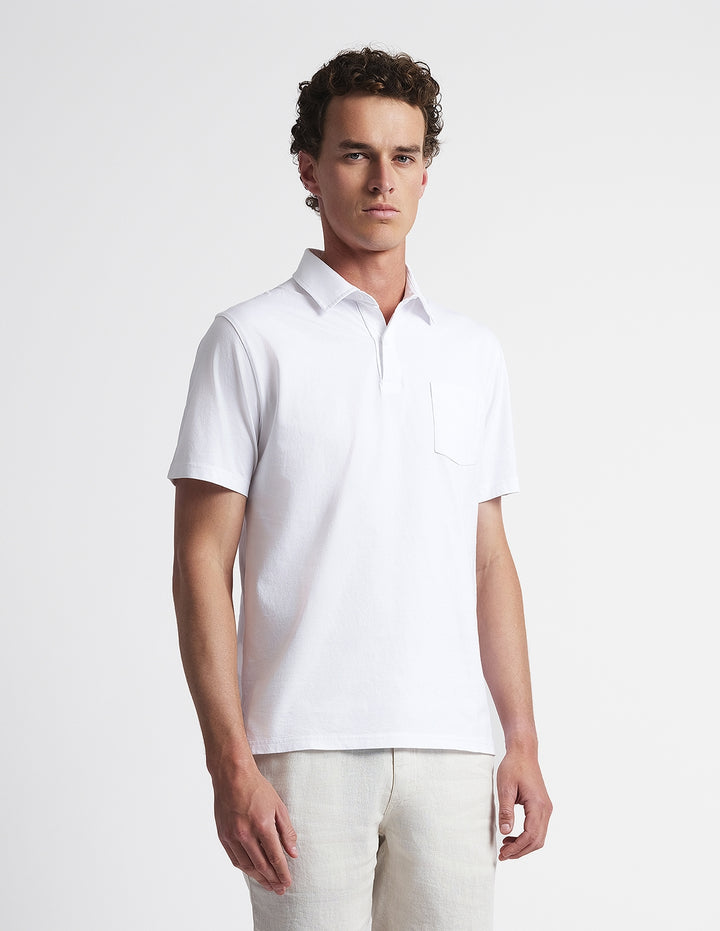 Polo jersey lavado Blanco