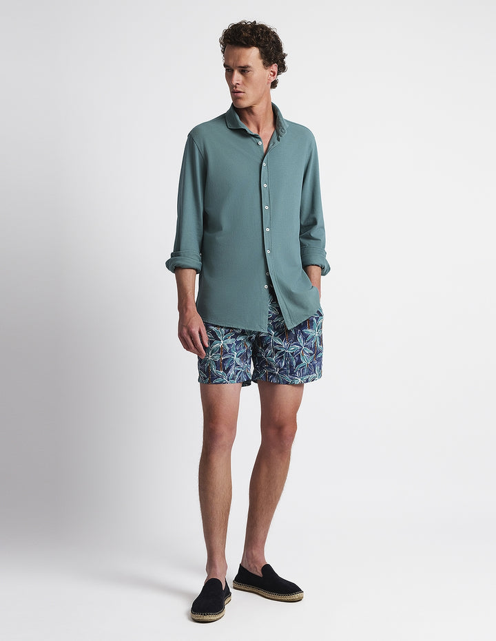 Traje de baño palmeras grandes Azul/verde