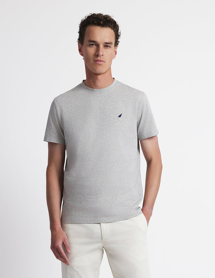 Camiseta lavada perdiz bordada Gris