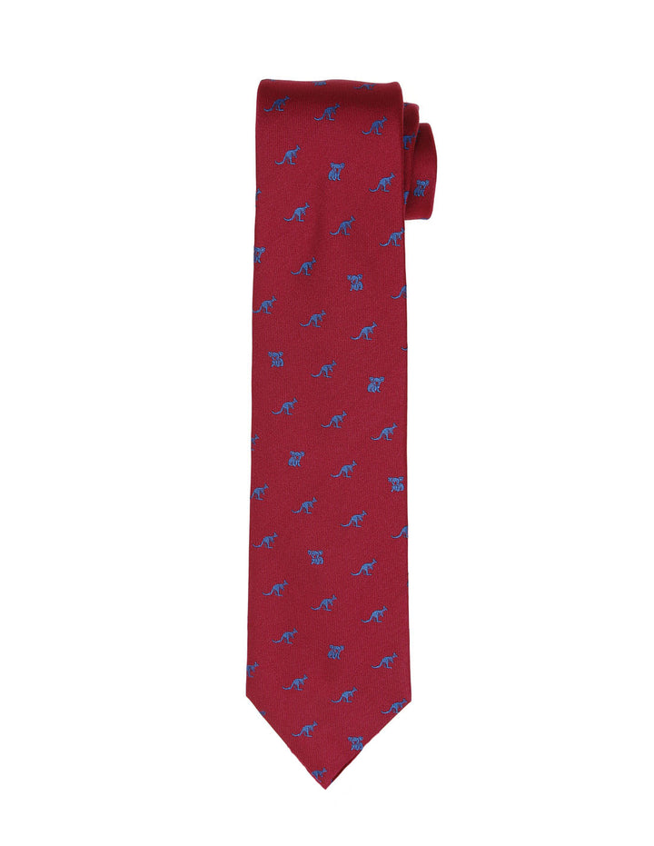 Corbata koala-canguro Burdeos/azul