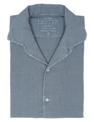Camisa lino algodón m/c Azul oscuro