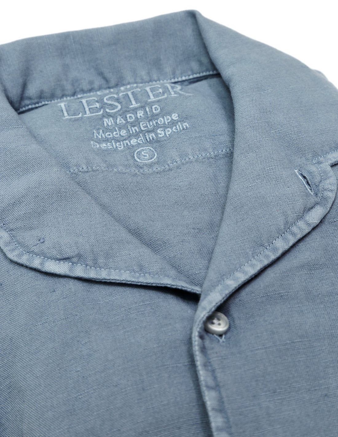 Camisa lino algodón m/c Azul oscuro