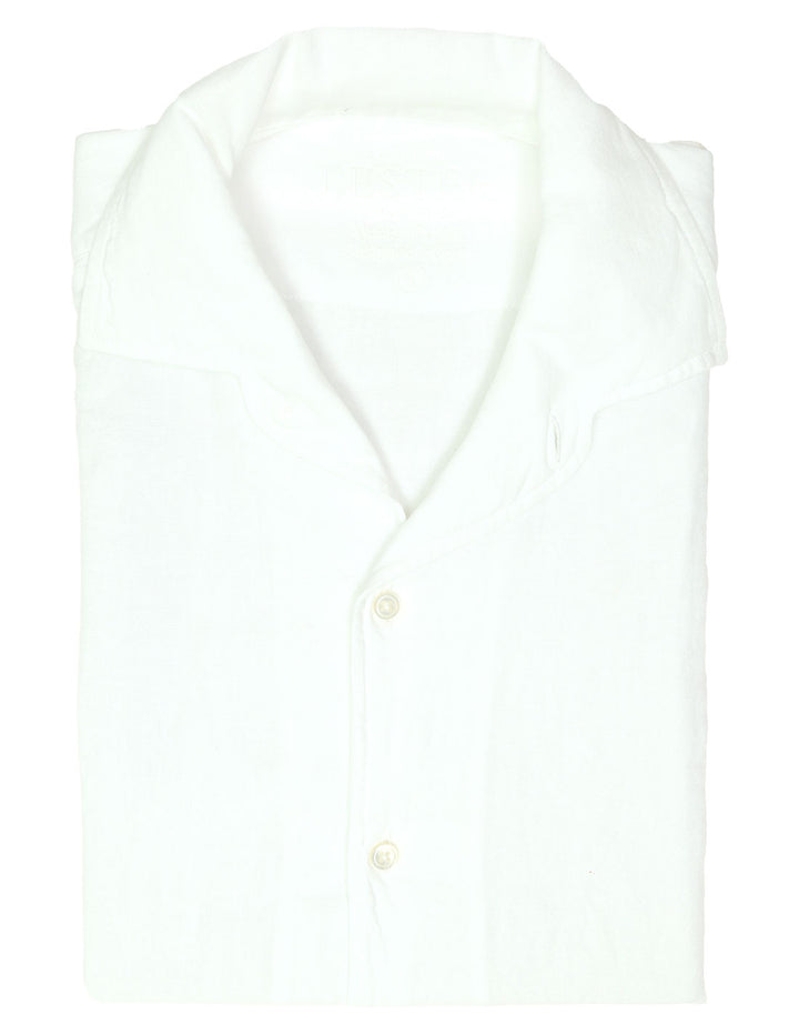 Camisa lino algodón m/c Blanco