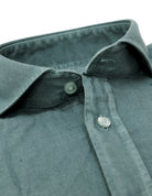 Camisa lino algodón lavada Petroleo