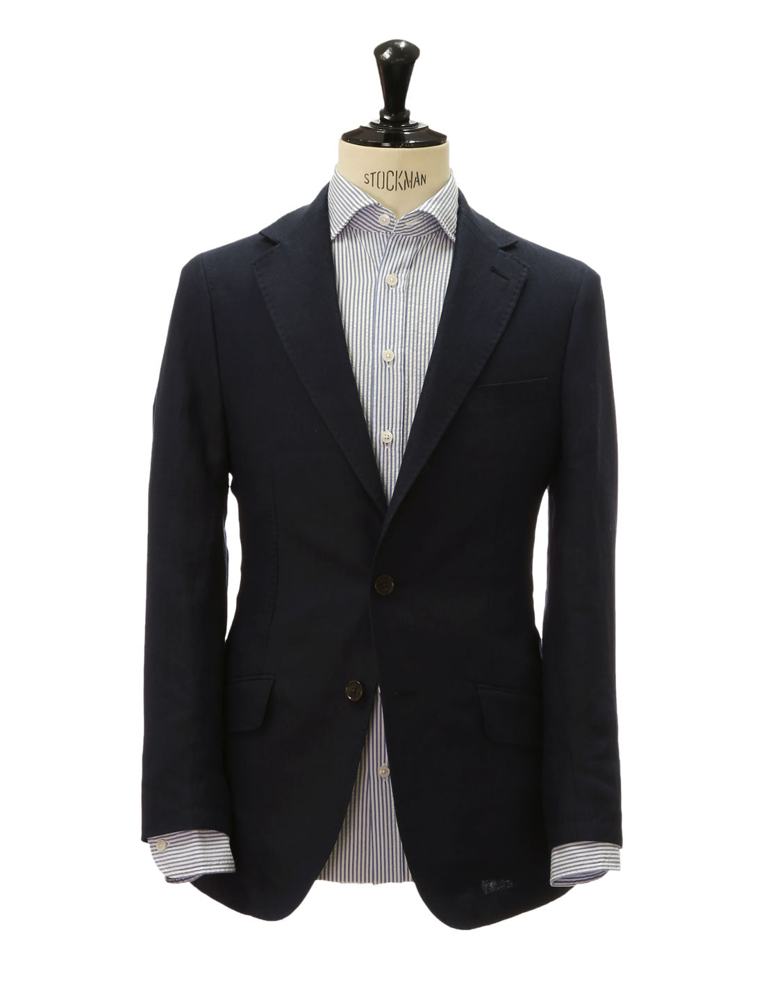 Chaqueta lino espiga Azul