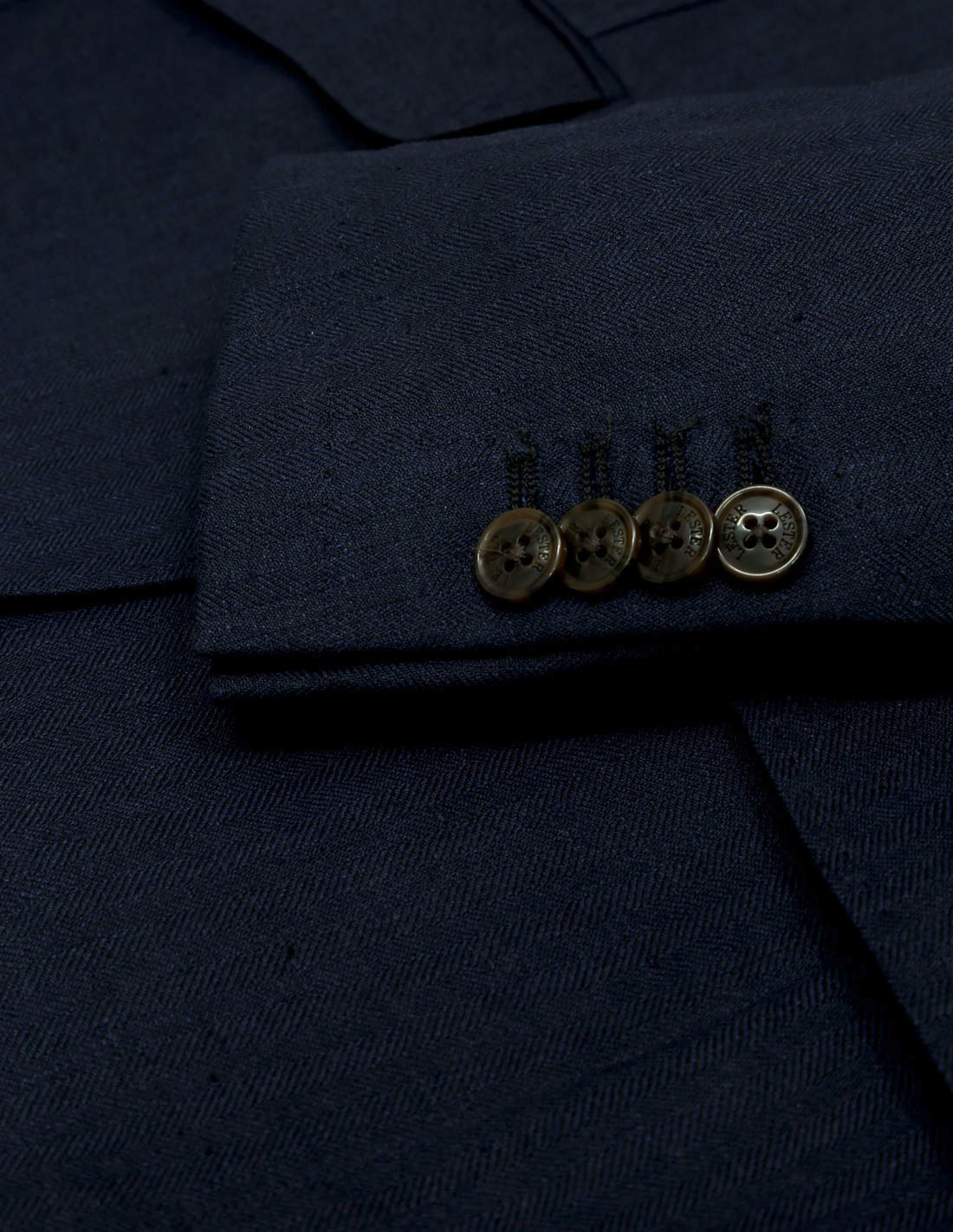 Chaqueta lino espiga Azul