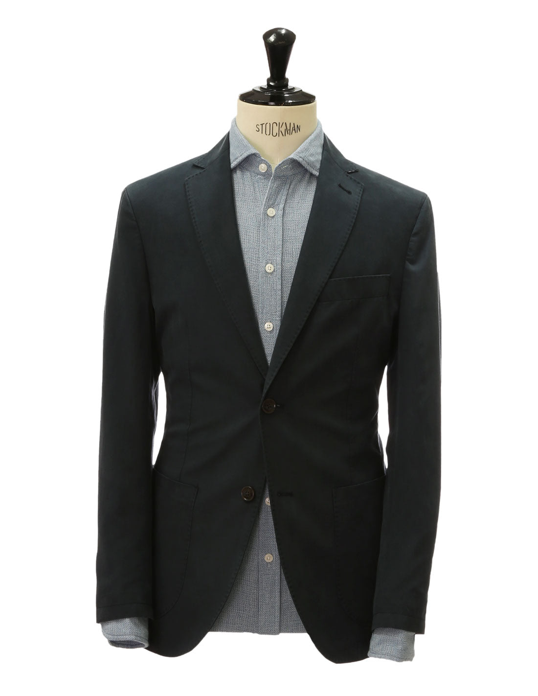 Chaqueta lino tencel lavada Azul