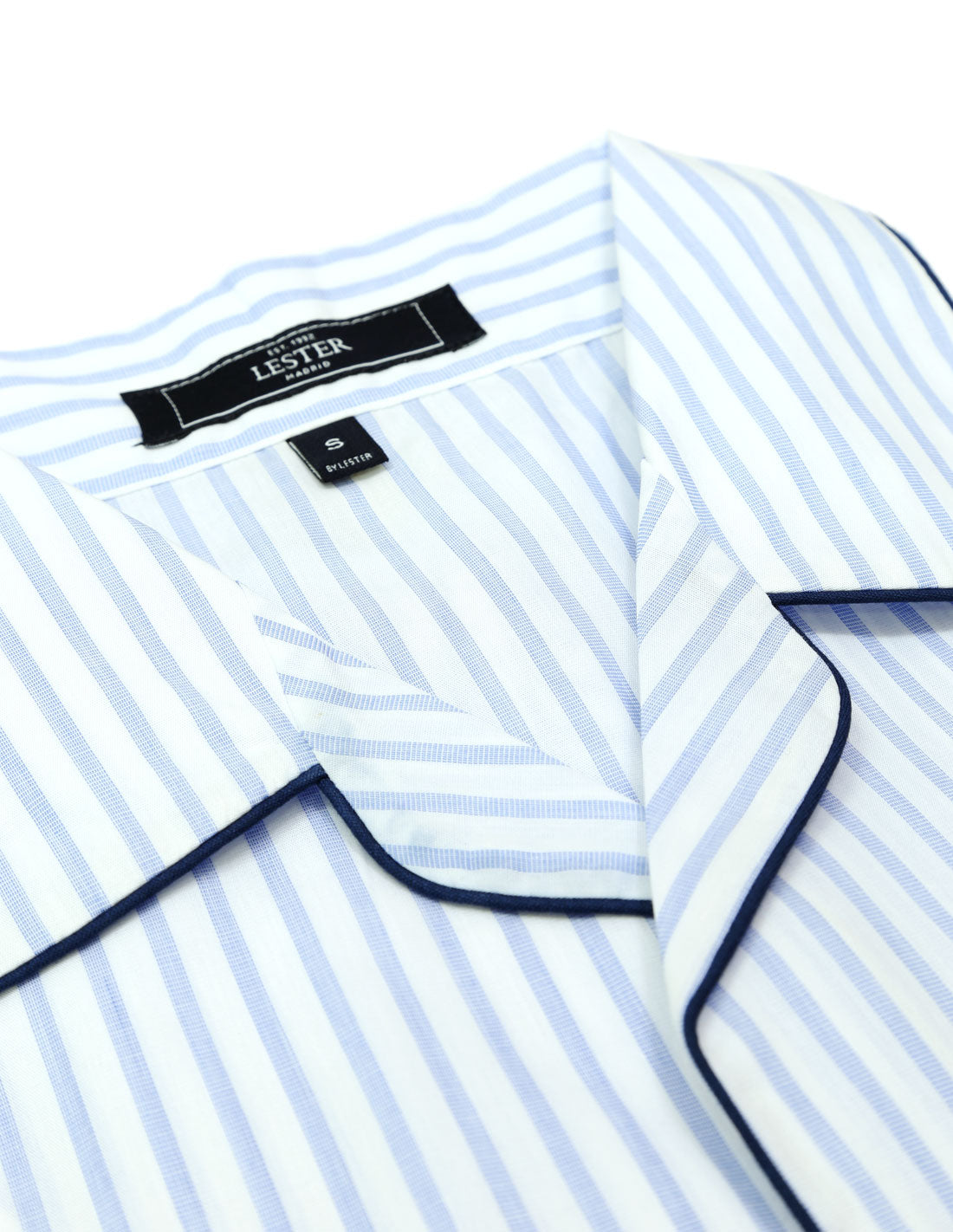 Pijama corto raya media Azul