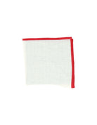 Pañuelo bolsillo lino blanco Rojo